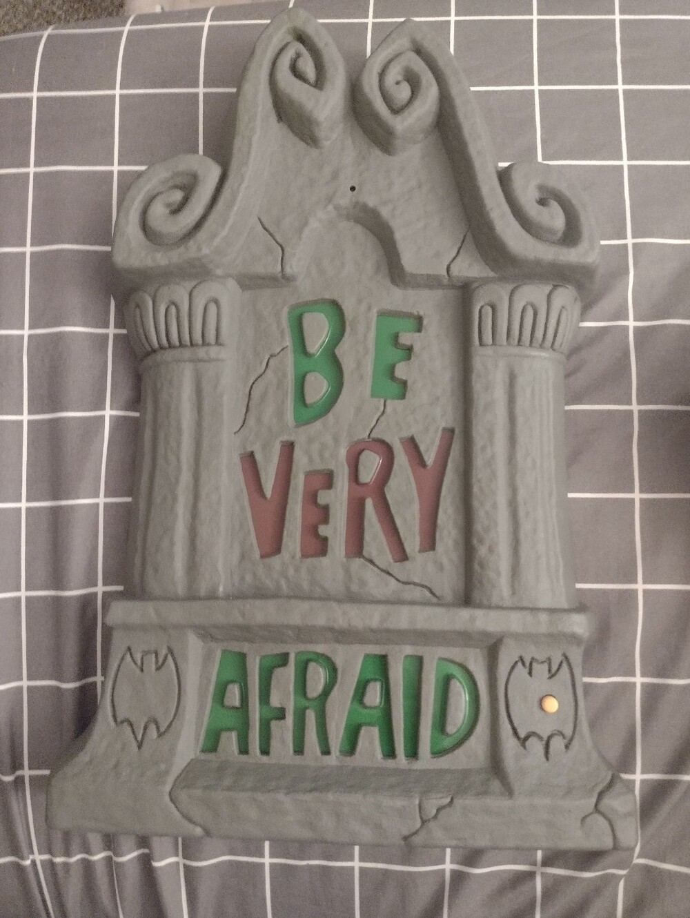 Gemmy Tombstone Be Very Afraid With Motion Activated Sound *READ*